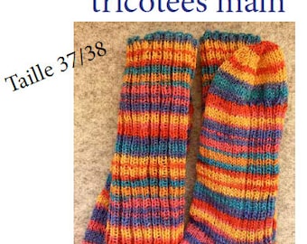 chaussettes tricotées main taille 37/38