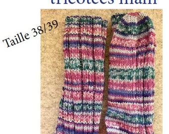 chaussettes tricotées main taille 38/39