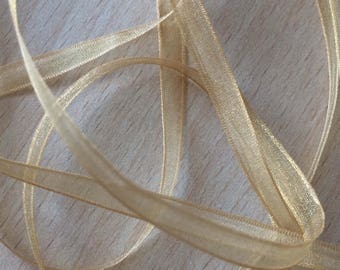 elegant and translucent gold beige muslin ribbon 304