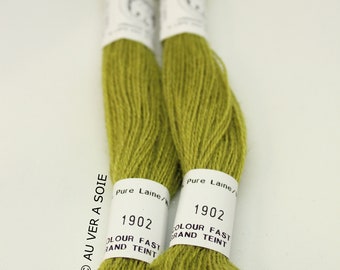 fine Aubusson wool 1902 broken olive green