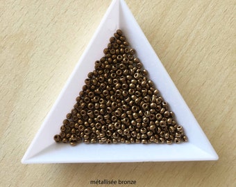 Sachet de perles de rocaille métallisée 2,3 mm couleur bronze