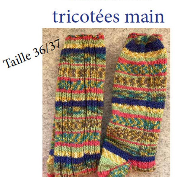 chaussettes tricotées main taille 36/37