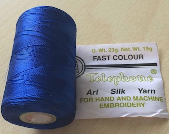 Rayon thread / artificial silk 89 royal blue