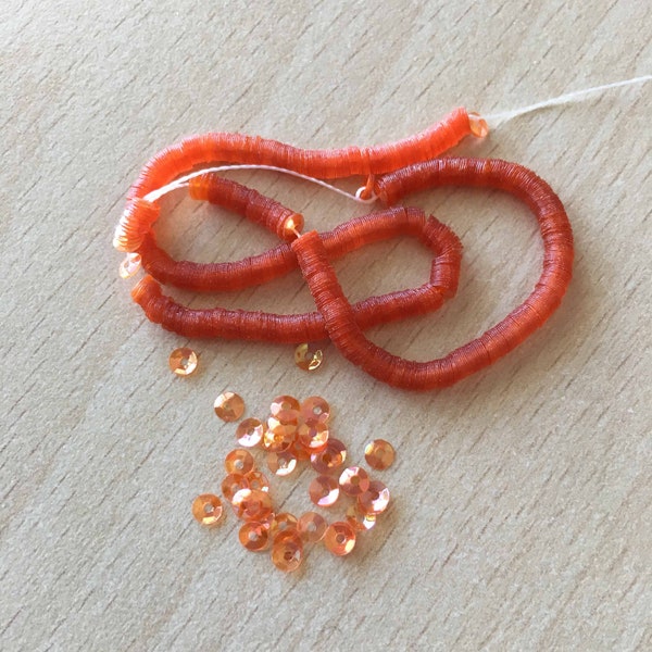 Iridescent orange bowl size 3mm French quality