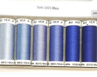 pack de fil de soie 1003 bleu