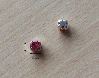 Rhinestone Swarovski cabochon "Kittens" 4 mm light pink