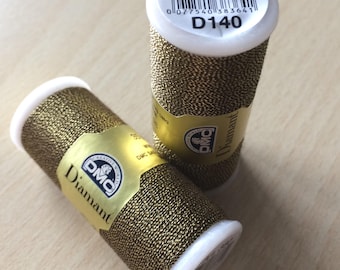 DMC Diamond embroidery thread in gold brown color 140