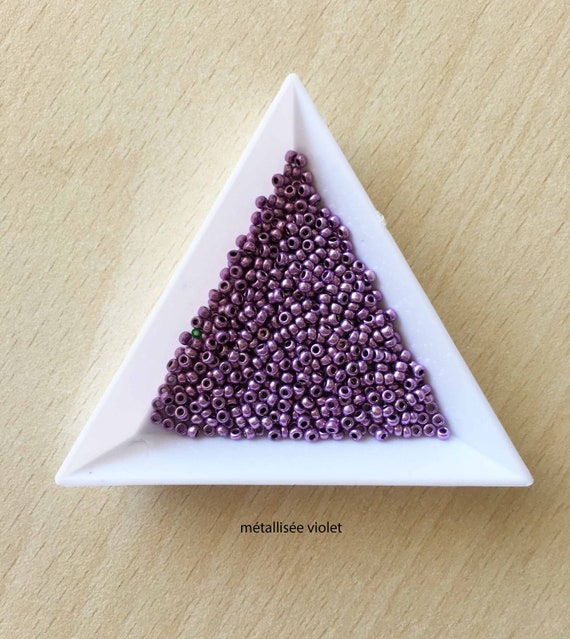 Perles De Rocaille Bleu Foncé Violet Métallisé Irisé - Sachet De 2 Tubes - Neuf