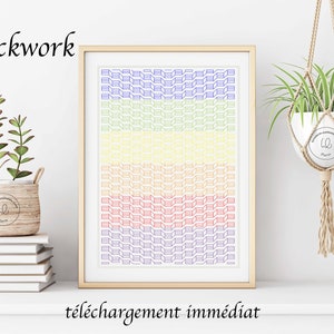 rainbow pattern 01 in blackwork to download