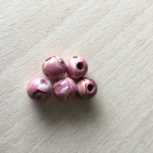 bag of 5 plexiglass beads 10 mm color Roseline