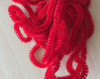 chenille rouge 013 en rayonne synthétique