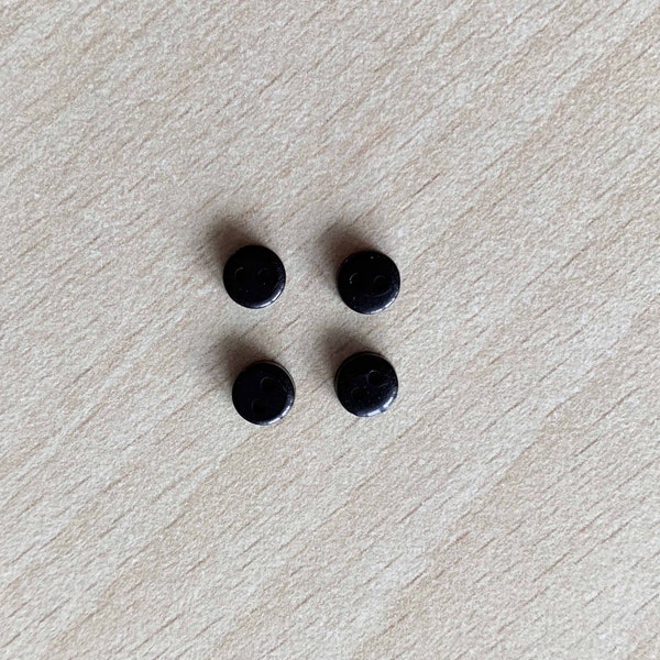 lot de 4 boutons pour vêtements poupées couleur noir taille 5 mm