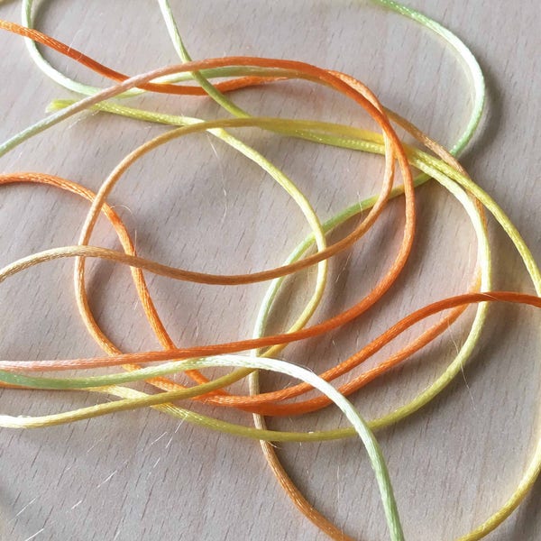 orange, yellow diameter rat tail yarn: 2 mm
