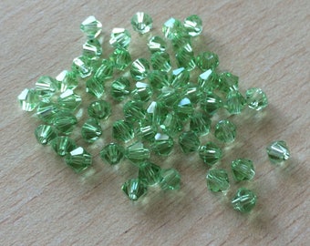Sachet de perles à facettes bicône  vert paradis