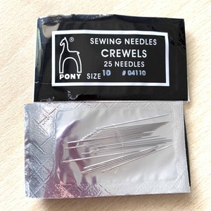 Pony crewels embroidery needles size 10