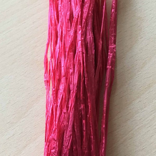 Raphia irisé marron fuchsia "spécial broderie"