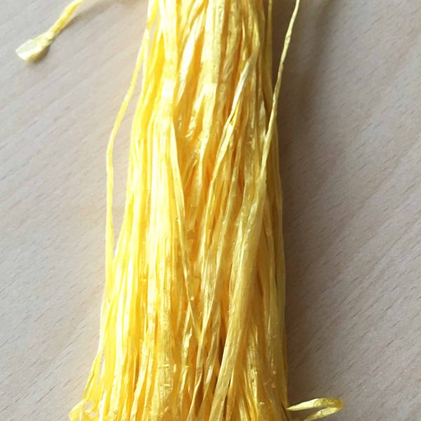 Raphia irisé jaune yellow "spécial broderie"