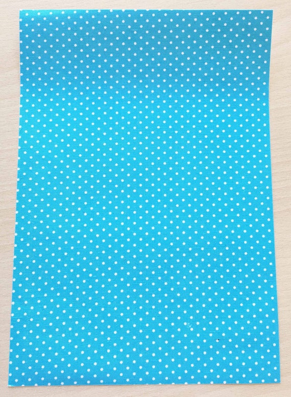 Fabric Adhesive Pattern: 210 X 290 Mm A4 Turquoise Polka Dots 