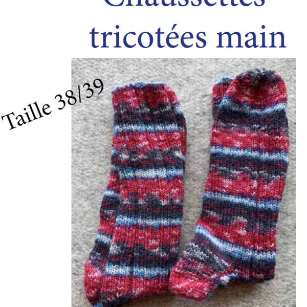 chaussettes tricotées main taille 38/39