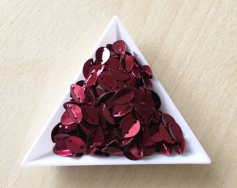 9mm Burgundy leaf sequin in bulk