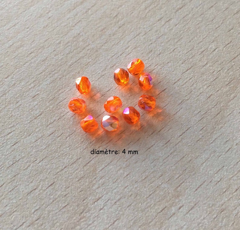 Sachet de perles à Multi facettes irisées mandarine image 1