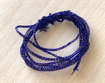 Blue indigo metallic braided cord