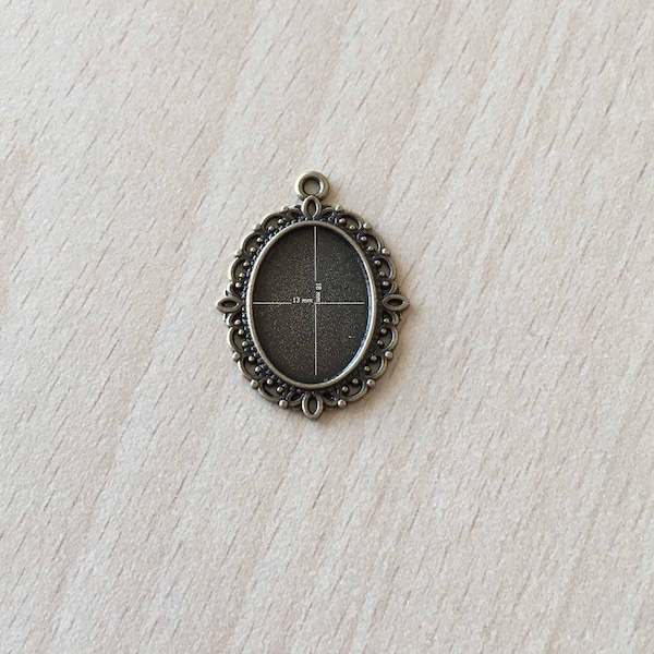 support cabochon pendant bronze 13 x 18 mm