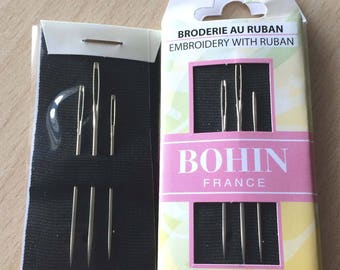 Aiguilles à ruban  taille 18, 20, 22  lot de 3  de la marque "bohin"