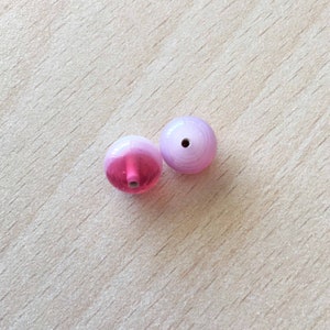 handmade glass bead &quot;round&quot; shape color: roseline