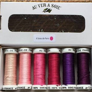 Pack de fils de soie de Paris nuance "rose"