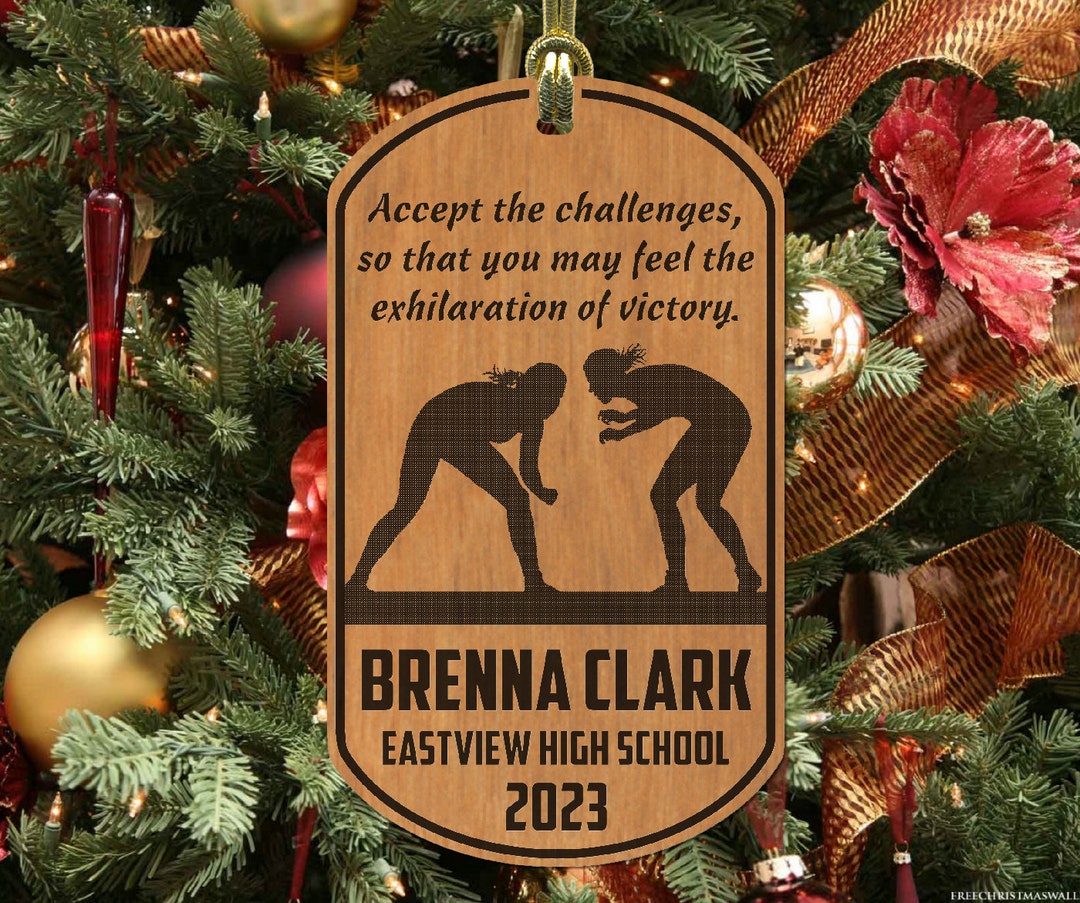 Girl WRESTLER Christmas Ornament Gift, Personalized FREE With Name and
