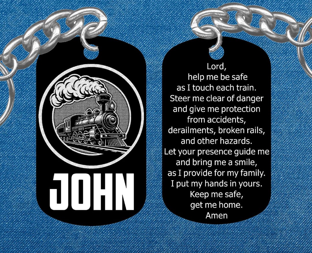 Railroad Worker Prayer Keychain, Engraved, Personalized FREE, Custom ...