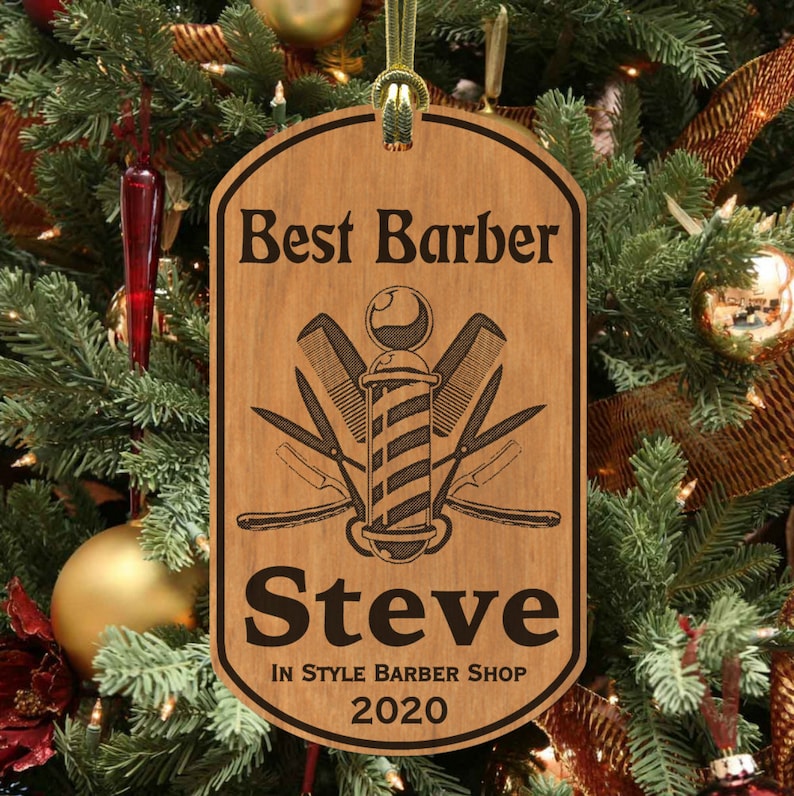 Best BARBER Christmas Ornament Keepsake Gift Personalized Etsy