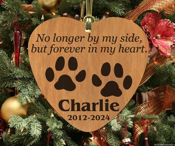 Forever in My Heart~ PERSONALIZED Pet Memorial Ornament, Wooden