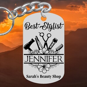 HAIR STYLIST Keychain, Great Gift! Personalized Free. Engraved Steel. Hairdresser, Hair Dresser