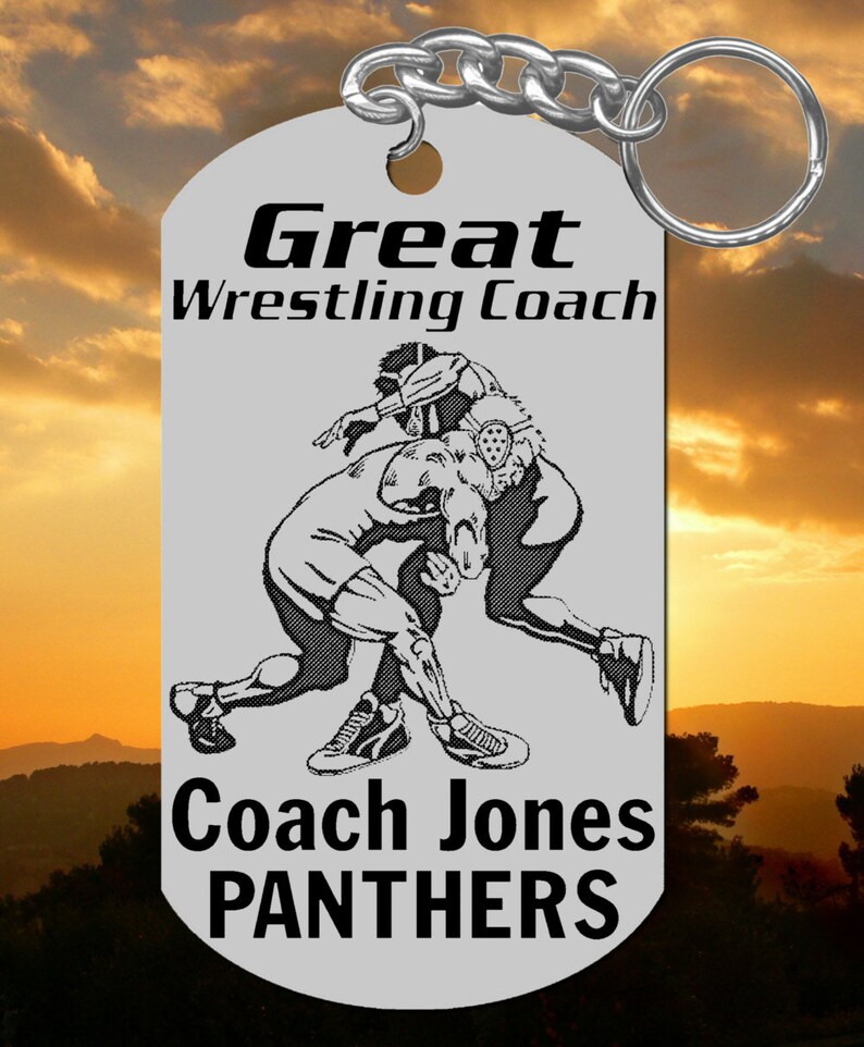 WRESTLING Coach Keychain Gift Personalized FREE with Name and Etsy