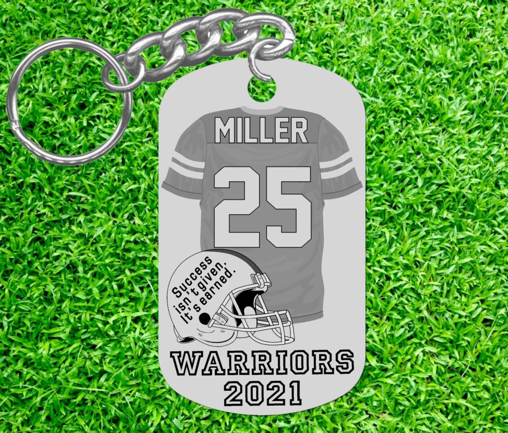 Jersey and Helmet with Quote, FOOTBALL Player Keychain Gift, Personal…