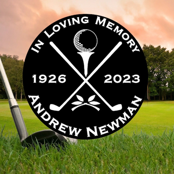Black Metal, In Loving Memory Golf Ball Marker Gift, Personalized FREE! Memorial, golfing in heaven