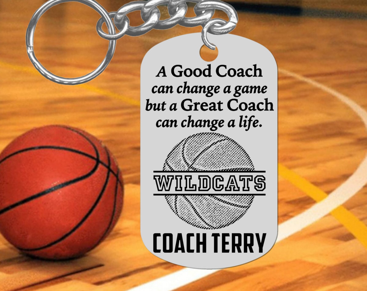 basketball coach keychain