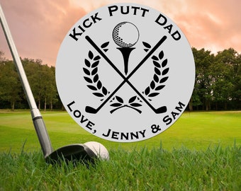 Kick Putt Dad - Golf Ball Marker Gift. Personalized FREE with kids names! Daddy, Fun