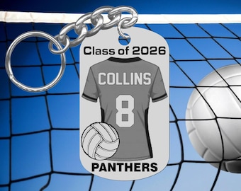 Personalized Girls Volleyball Player Keychain, Custom Team Gift, Senior Night