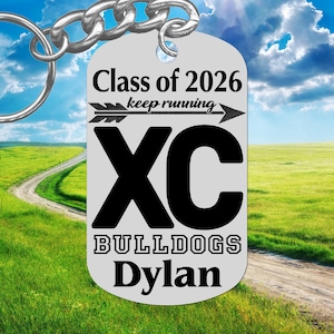 Personalized XC Runner Keychain – Senior Graduation Gift, Team Keepsake
