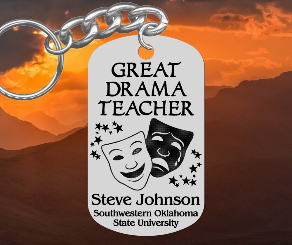 Great DRAMA Teacher Keychain Gift With Name & School Etsy