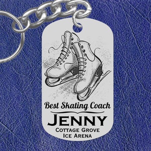 Ice Skate Coach Gift, Personalized FREE with Name and Team, Custom Made Skating