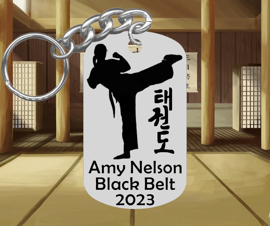 Girl Design Taekwondo Keychain Gift Personalized FREE W Etsy