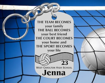Personalized Volleyball Keychain, Custom Team Gift, Senior Night
