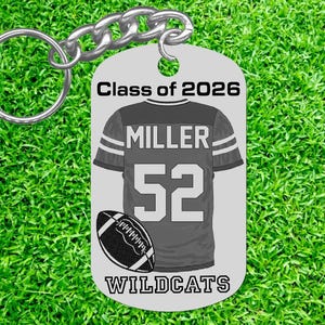 Personalized Flag Football Keychain, Senior Night Gift, Custom Team Gift
