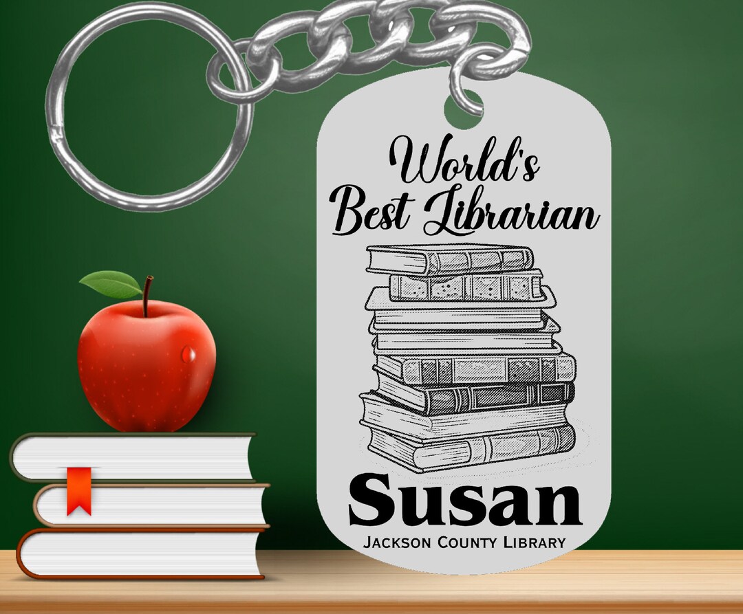 Cute Library Keychains Personalized Librarian Keychain, Engraved Library Gift - Etsy