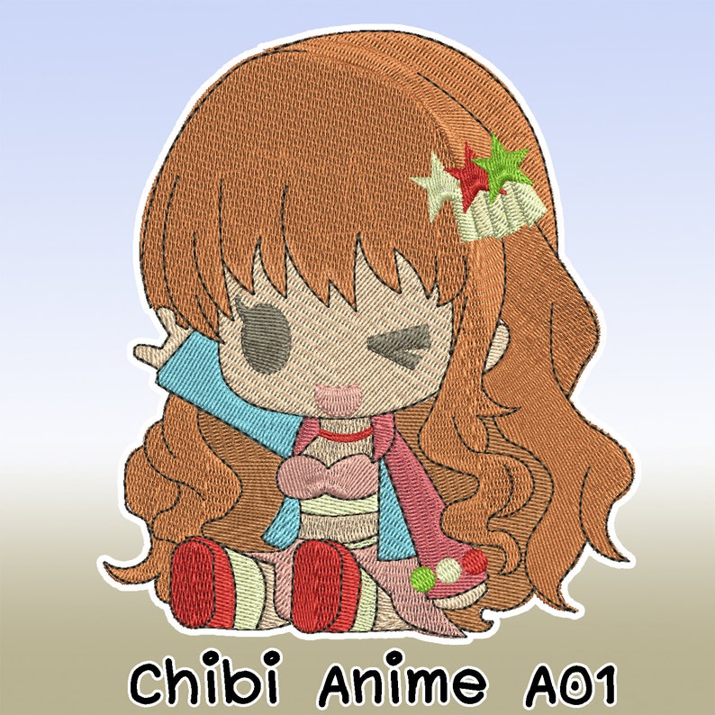 Embroidery design Chibi Anime A01 INSTANT download machine | Etsy