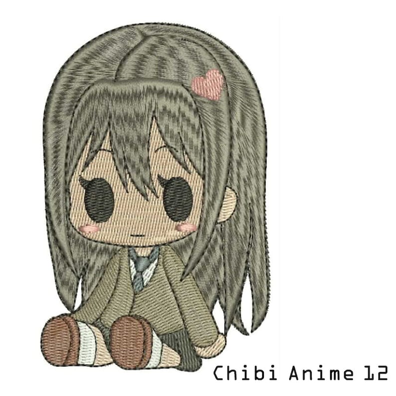 Embroidery Design chibi Anime Girl 12 INSTANT Download | Etsy